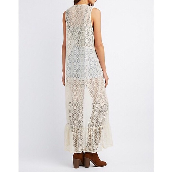 Jackets & Blazers - 2 FOR $25! Crochet-Trim Lace Duster Vest